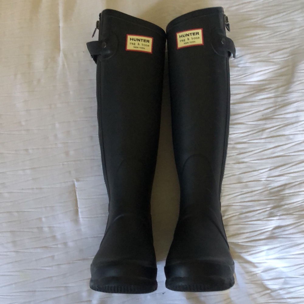Hunter X Rag & Bone black rubber rain boots